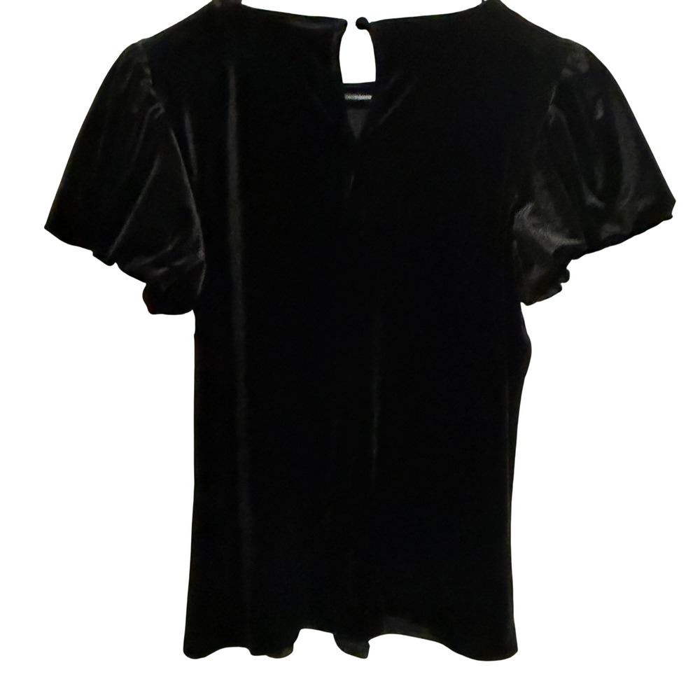 Parker Rich Black Velvet Puff Sleeve Blouse New Holiday Portraits Party Easywear